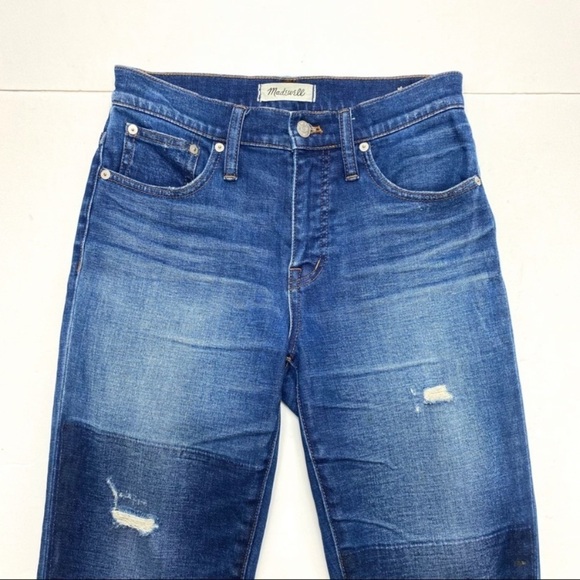 Madewell Cali Demi Boot High Rise Crop Legs Jeans Unpatched Edition Raw Hem - Picture 4 of 10